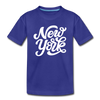 New York Youth T-Shirt - Hand Lettered Youth New York Tee - royal blue