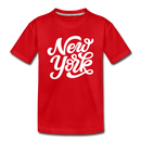 New York Youth T-Shirt - Hand Lettered Youth New York Tee - red