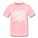 New York Youth T-Shirt - Hand Lettered Youth New York Tee - pink