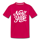 New York Youth T-Shirt - Hand Lettered Youth New York Tee - dark pink