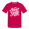 New York Youth T-Shirt - Hand Lettered Youth New York Tee - dark pink
