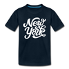 New York Youth T-Shirt - Hand Lettered Youth New York Tee - deep navy