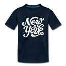 New York Youth T-Shirt - Hand Lettered Youth New York Tee - deep navy