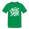 New York Youth T-Shirt - Hand Lettered Youth New York Tee - kelly green