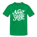 New York Youth T-Shirt - Hand Lettered Youth New York Tee - kelly green