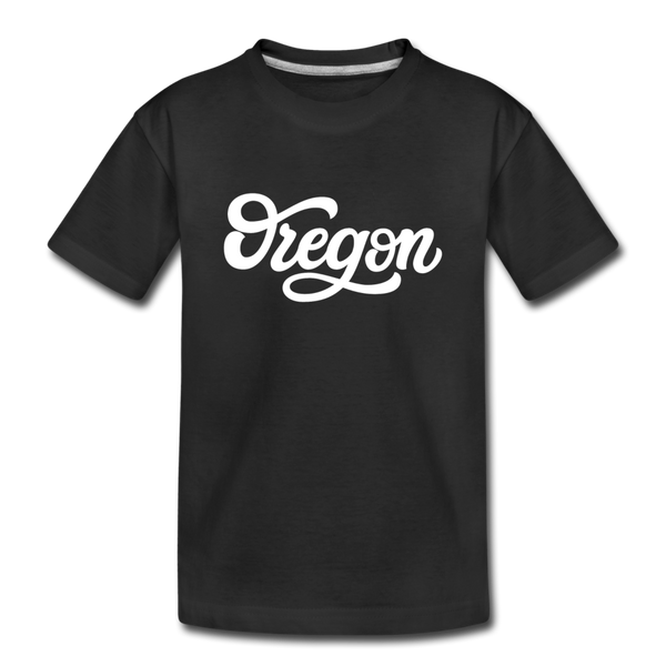 Oregon Youth T-Shirt - Hand Lettered Youth Oregon Tee - black
