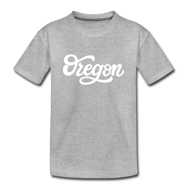 Oregon Youth T-Shirt - Hand Lettered Youth Oregon Tee - heather gray