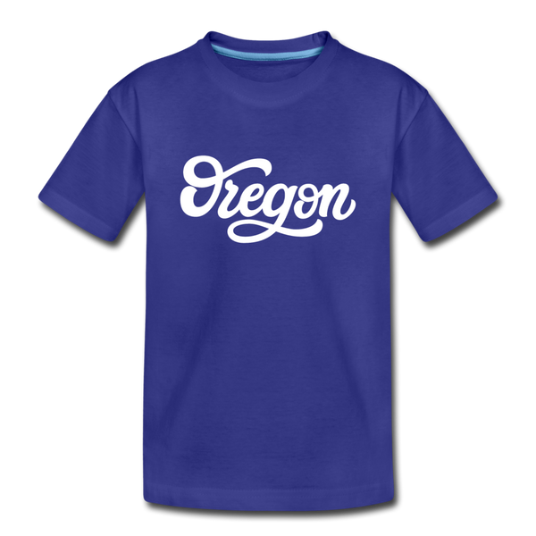 Oregon Youth T-Shirt - Hand Lettered Youth Oregon Tee - royal blue