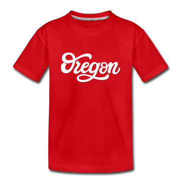 Oregon Youth T-Shirt - Hand Lettered Youth Oregon Tee - red