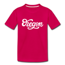 Oregon Youth T-Shirt - Hand Lettered Youth Oregon Tee - dark pink