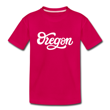 Oregon Youth T-Shirt - Hand Lettered Youth Oregon Tee - dark pink