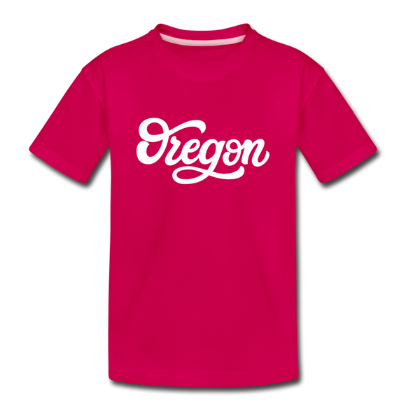 Oregon Youth T-Shirt - Hand Lettered Youth Oregon Tee - dark pink
