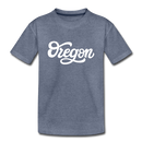 Oregon Youth T-Shirt - Hand Lettered Youth Oregon Tee - heather blue