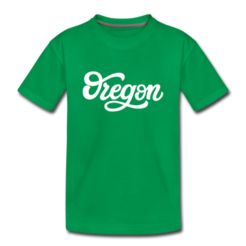 Oregon Youth T-Shirt - Hand Lettered Youth Oregon Tee - kelly green