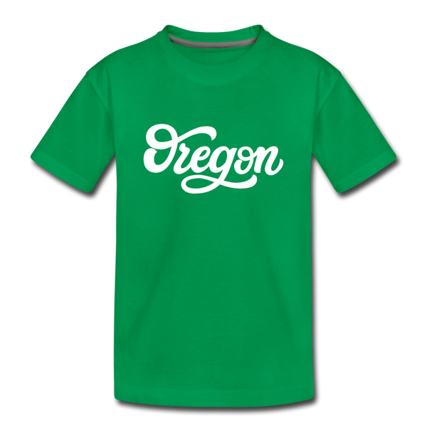 Oregon Youth T-Shirt - Hand Lettered Youth Oregon Tee - kelly green