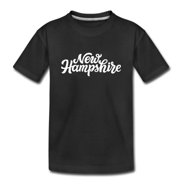 New Hampshire Youth T-Shirt - Hand Lettered Youth New Hampshire Tee - black