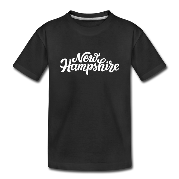 New Hampshire Youth T-Shirt - Hand Lettered Youth New Hampshire Tee - black
