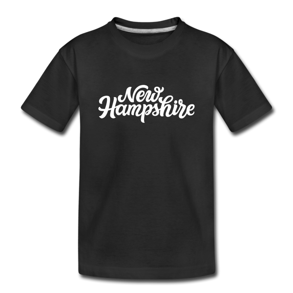 New Hampshire Youth T-Shirt - Hand Lettered Youth New Hampshire Tee - black