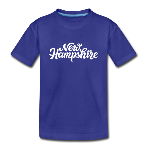 New Hampshire Youth T-Shirt - Hand Lettered Youth New Hampshire Tee - royal blue