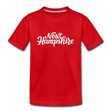 New Hampshire Youth T-Shirt - Hand Lettered Youth New Hampshire Tee - red