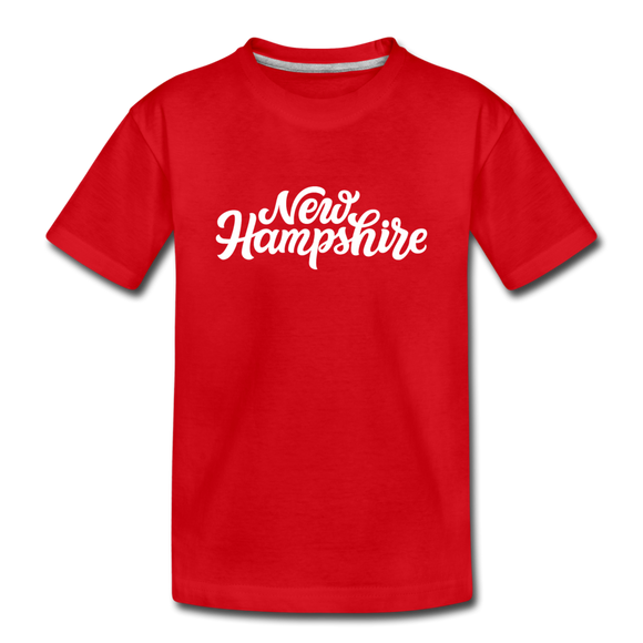 New Hampshire Youth T-Shirt - Hand Lettered Youth New Hampshire Tee - red