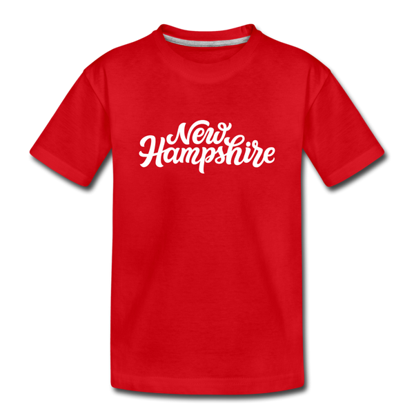 New Hampshire Youth T-Shirt - Hand Lettered Youth New Hampshire Tee - red