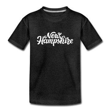 New Hampshire Youth T-Shirt - Hand Lettered Youth New Hampshire Tee - charcoal gray