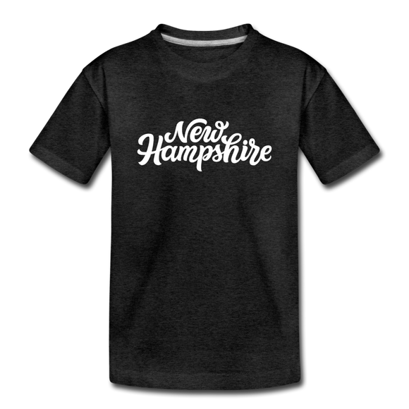 New Hampshire Youth T-Shirt - Hand Lettered Youth New Hampshire Tee - charcoal gray
