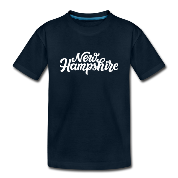 New Hampshire Youth T-Shirt - Hand Lettered Youth New Hampshire Tee - deep navy