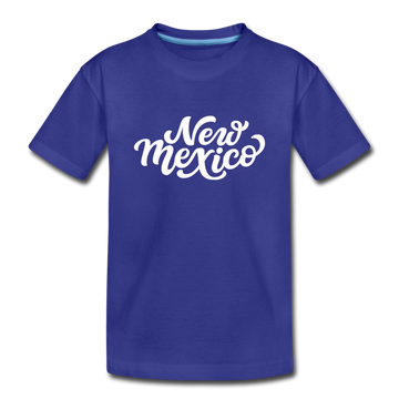 New Mexico Youth T-Shirt - Hand Lettered Youth New Mexico Tee - royal blue