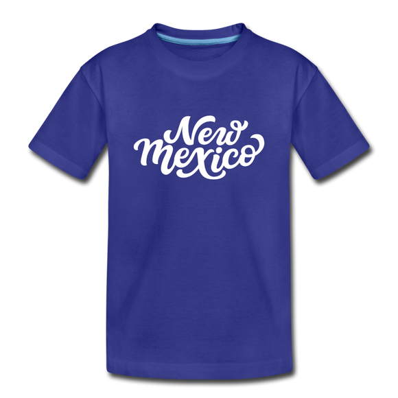 New Mexico Youth T-Shirt - Hand Lettered Youth New Mexico Tee - royal blue