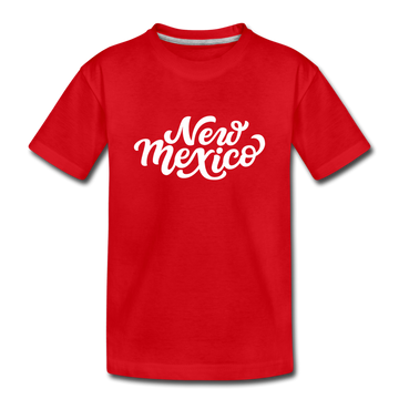 New Mexico Youth T-Shirt - Hand Lettered Youth New Mexico Tee - red
