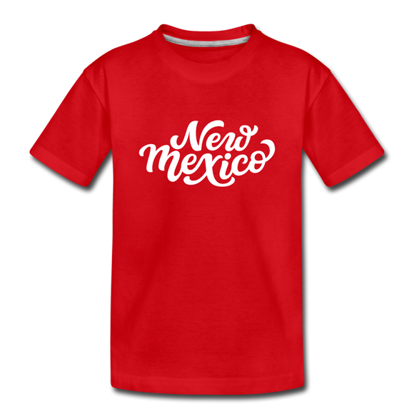 New Mexico Youth T-Shirt - Hand Lettered Youth New Mexico Tee - red