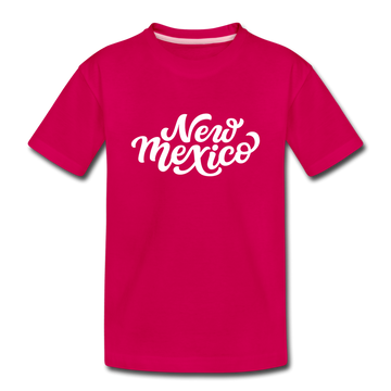 New Mexico Youth T-Shirt - Hand Lettered Youth New Mexico Tee - dark pink