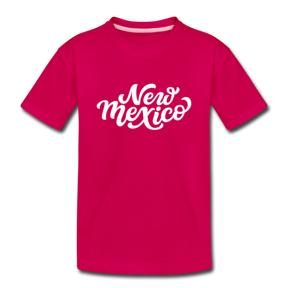 New Mexico Youth T-Shirt - Hand Lettered Youth New Mexico Tee - dark pink