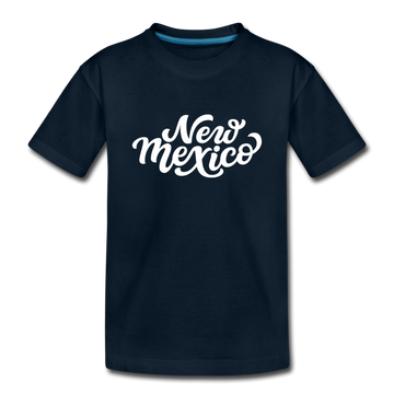 New Mexico Youth T-Shirt - Hand Lettered Youth New Mexico Tee - deep navy
