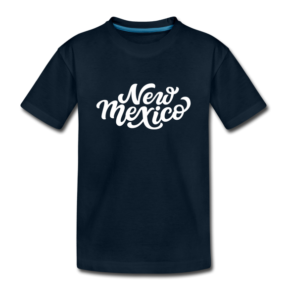 New Mexico Youth T-Shirt - Hand Lettered Youth New Mexico Tee - deep navy