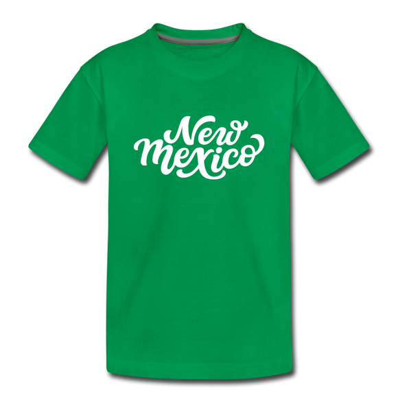 New Mexico Youth T-Shirt - Hand Lettered Youth New Mexico Tee - kelly green