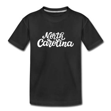 North Carolina Youth T-Shirt - Hand Lettered Youth North Carolina Tee - black