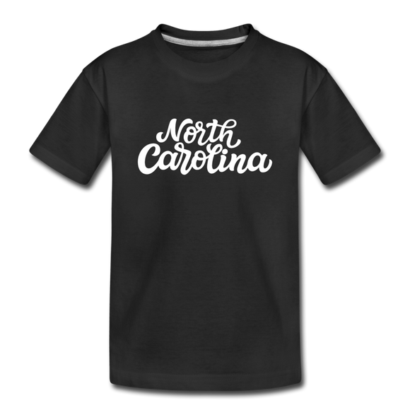 North Carolina Youth T-Shirt - Hand Lettered Youth North Carolina Tee - black