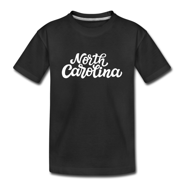 North Carolina Youth T-Shirt - Hand Lettered Youth North Carolina Tee - black