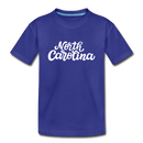 North Carolina Youth T-Shirt - Hand Lettered Youth North Carolina Tee - royal blue