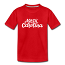 North Carolina Youth T-Shirt - Hand Lettered Youth North Carolina Tee - red