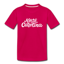 North Carolina Youth T-Shirt - Hand Lettered Youth North Carolina Tee - dark pink