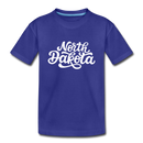 North Dakota Youth T-Shirt - Hand Lettered Youth North Dakota Tee - royal blue