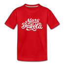 North Dakota Youth T-Shirt - Hand Lettered Youth North Dakota Tee - red