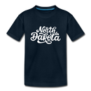 North Dakota Youth T-Shirt - Hand Lettered Youth North Dakota Tee - deep navy