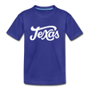 Texas Youth T-Shirt - Hand Lettered Youth Texas Tee - royal blue