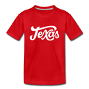 Texas Youth T-Shirt - Hand Lettered Youth Texas Tee - red