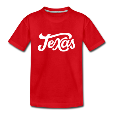 Texas Youth T-Shirt - Hand Lettered Youth Texas Tee - red